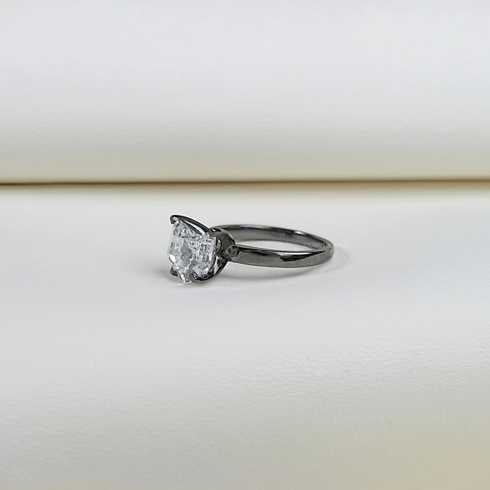 side view of antique shape cat cut lab diamond engagement ring