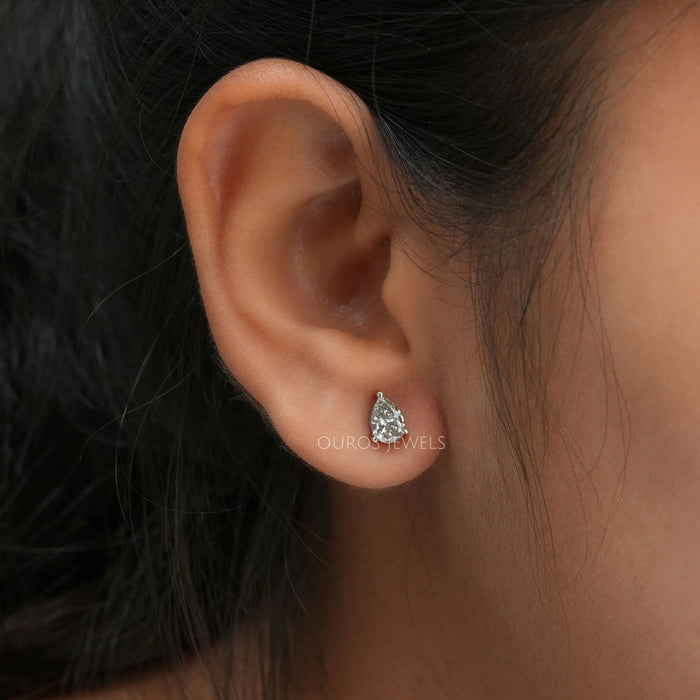 Olive  Pear Diamond  Stud Earrings