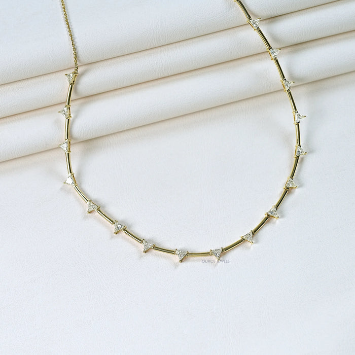 Triangle Cut Bar Chain Necklace