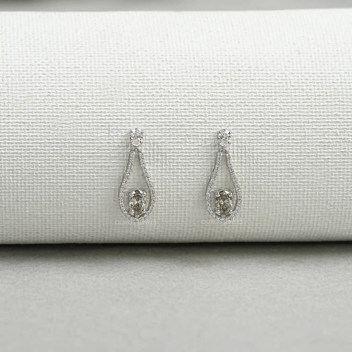 Diamond  Layered Teardrop Dangle Earrings