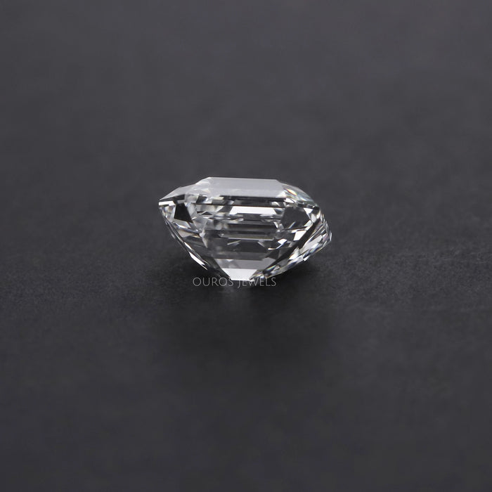 side view showcasing emerald cut lab grown diamond