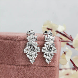 [Step Cut Lab Diamond Earrings for Women]-[Ouros Jewels]