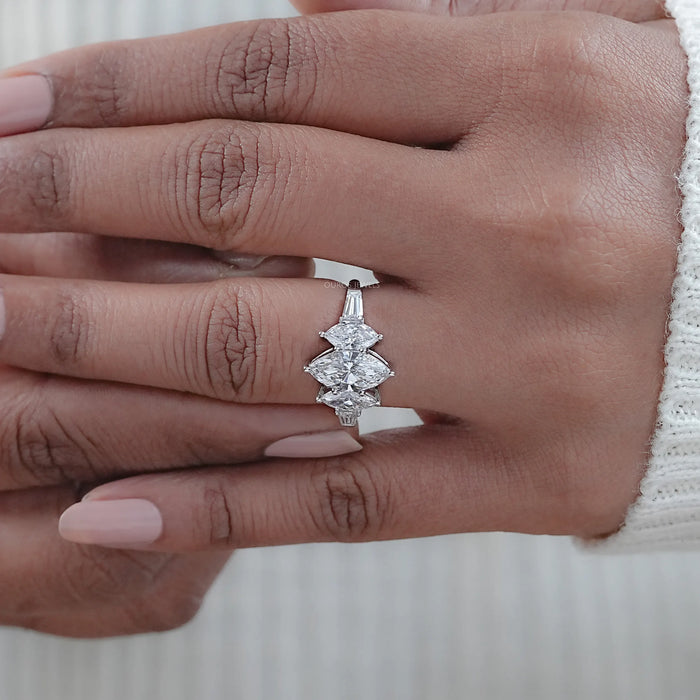 Five Stone Marquise Lab Diamond Engagement Ring