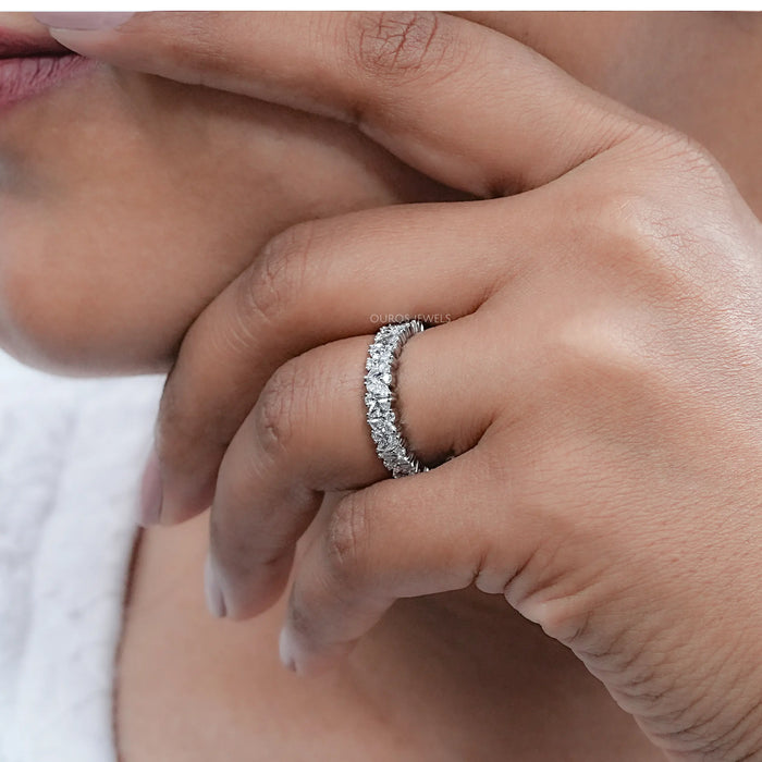 Marquise And Round Diamond Eternity Wedding Band