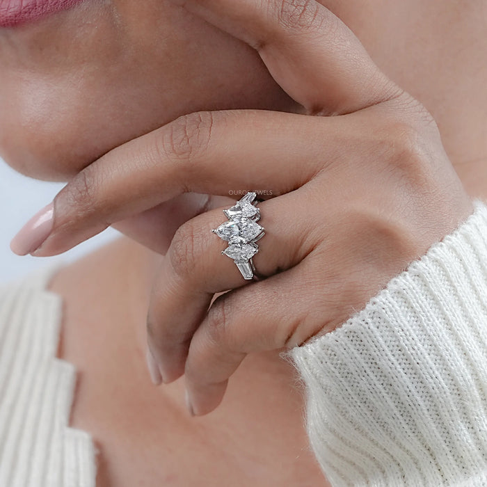 Five Stone Marquise Lab Diamond Engagement Ring