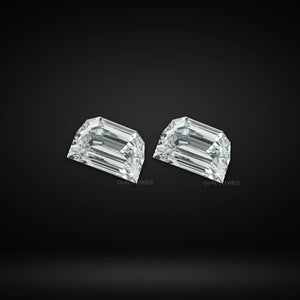 Step Cut Half Moon Diamond Matching Pair