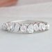 front view of multi shaped lab grown diamond wedding ring white gold