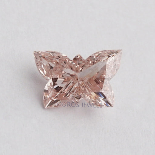 front view of 1.20ct pink butterfly cut lab grown diamond loose