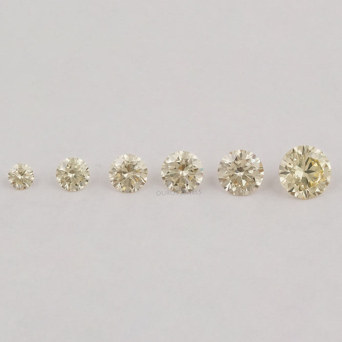 Brillant Rund Gelbe Labor Diamanten