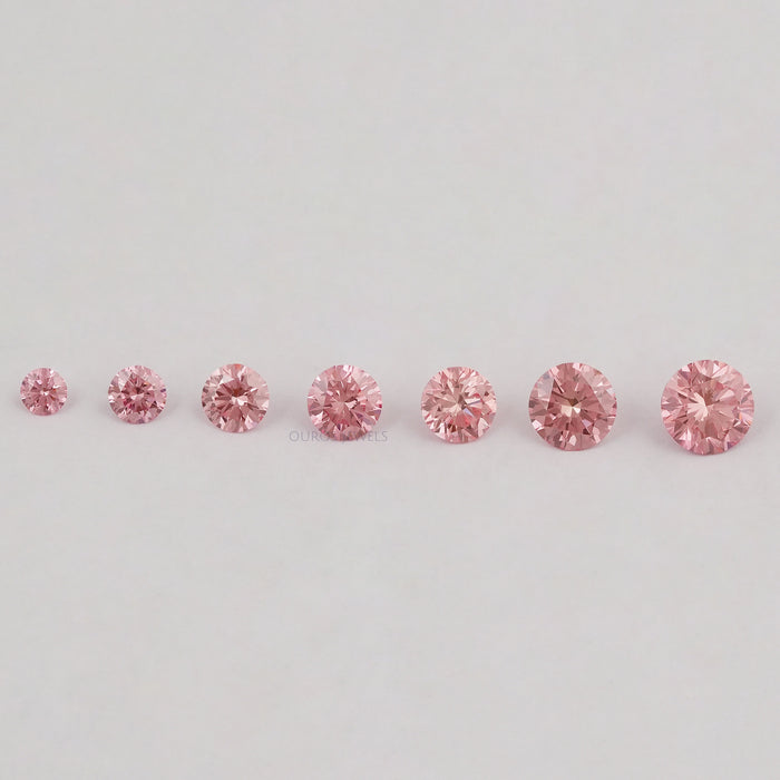 Lose Rosa Rund Schliff Labor Diamant 