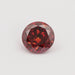 front view of red portuguese round shaped lab grown diamond