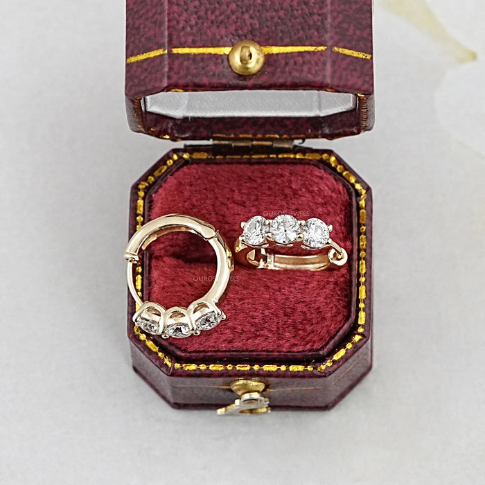 Alter europäischer Schliff Runder Diamant Ohrringe für Sie