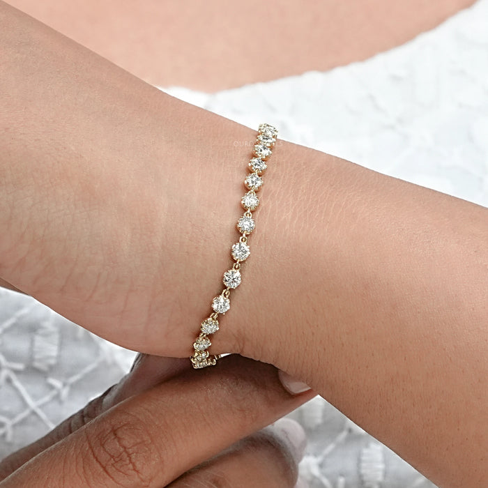 OEC Rundschliff Labor Diamant Armband mit Schwarzer Beschichtung