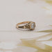 side view of vintage old european round cut art deco engagement ring