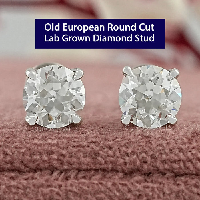 Old European (OEC) Round Cut Lab Diamond Stud