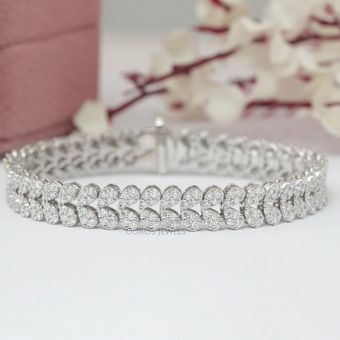 Rundes Labor Diamant Cluster Tennisarmband