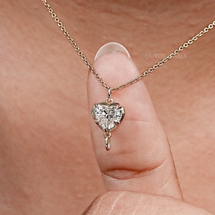 Solitaire Heart Cut Lab Grown Diamond Pendant