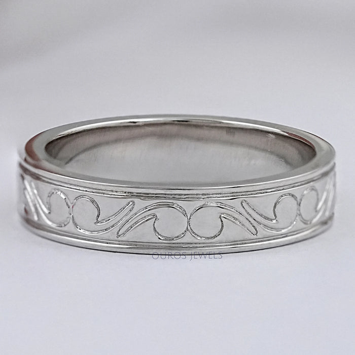 Scroll Engraved Wedding Men's Bands