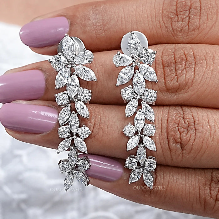 Multi-Shape Lab Grown Diamond  Dangle Earrings