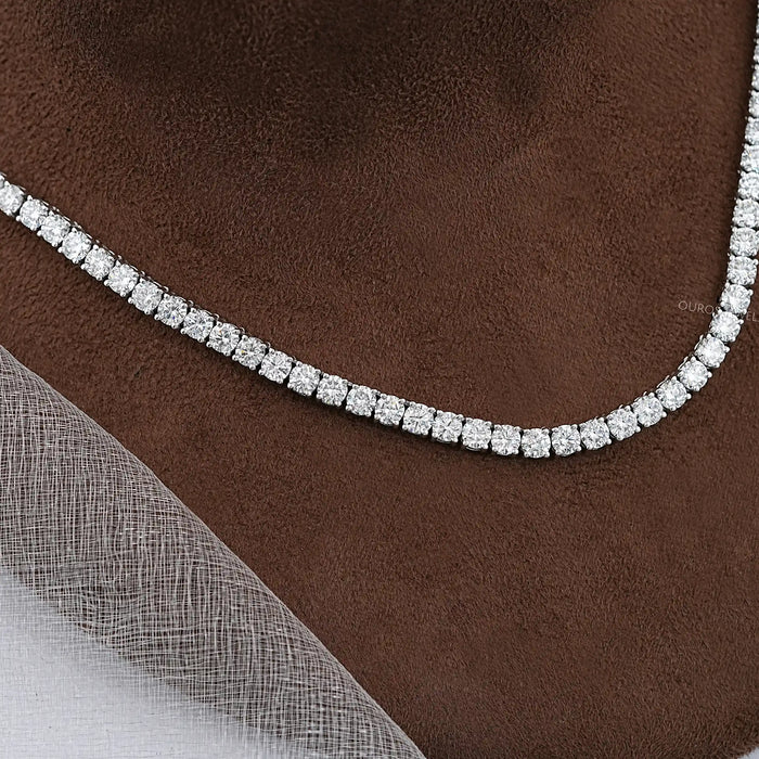 Round  Cut Lab Diamond Tennis Necklace - 4.50 MM