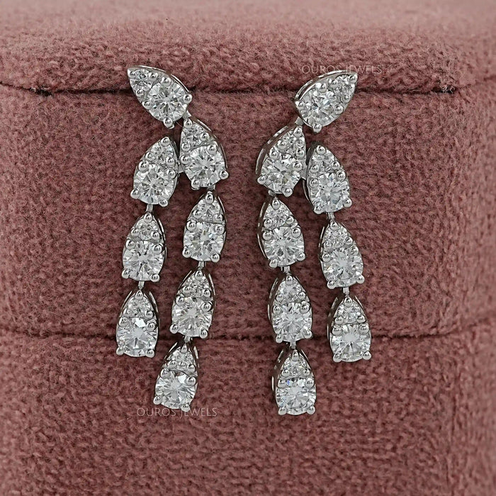 Rundschliff Labor-Diamant Baumelnder Ohrring