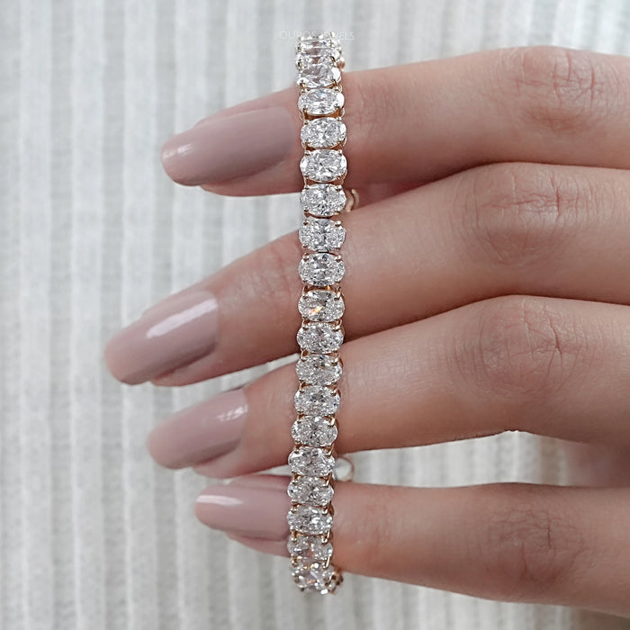 Ovalschliff Labor Diamant Tennis Armband