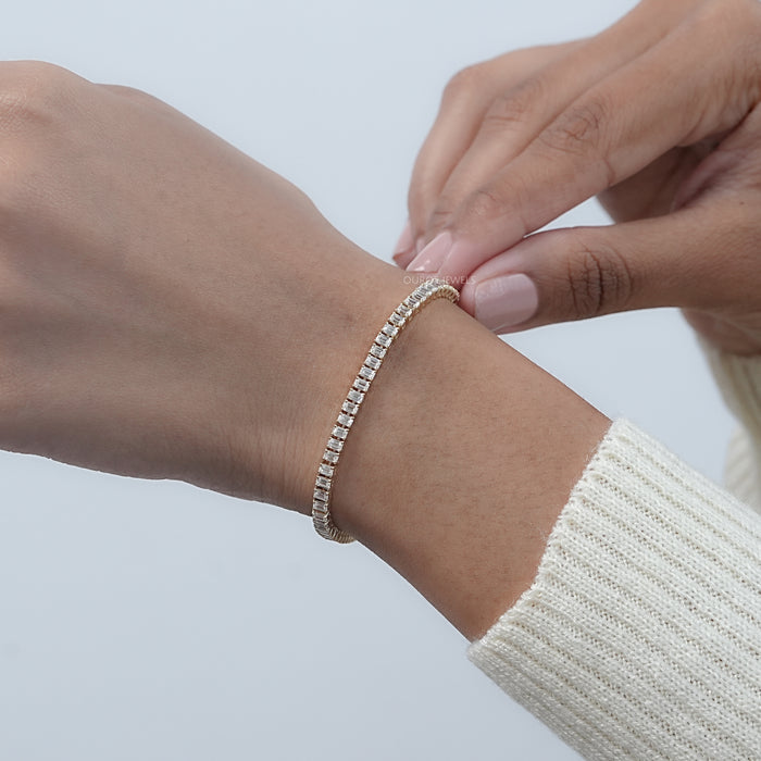 Lab Grown Emerald Cut Diamond Bracelet