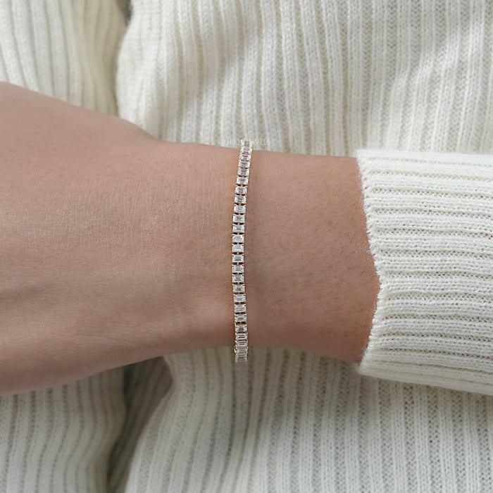 Lab Grown Emerald Cut Diamond Bracelet