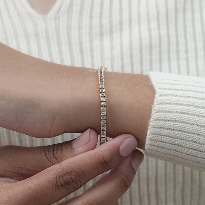 Lab Grown Emerald Cut Diamond Bracelet