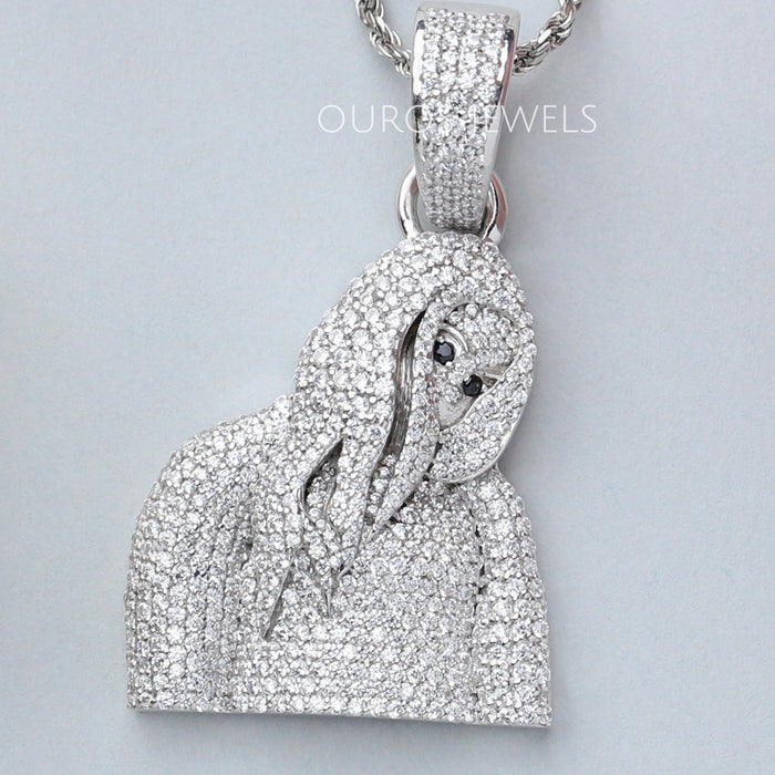Runde Diamant-Halskette im Hip-Hop-Stil mit Pavé-Fassung