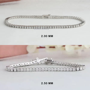 2.50 MM Brilliant Round Cut Eco Frindly Diamond Bracelet