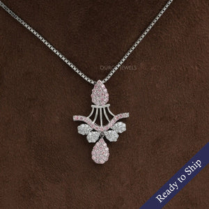 [Pink Round Diamond Pendant]-[Ouros Jewels]