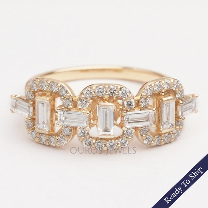 Baguette- und Rundschliff-Labordiamant-Kreiskettengliedring