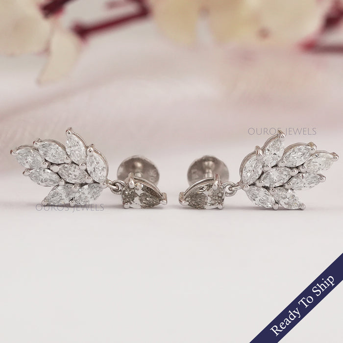 Tropfenohrring im Oliven- und Marquiseschliff