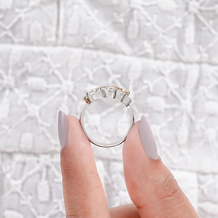 Fancy Yellow Heart Cut Lab Diamond Bypass Ring