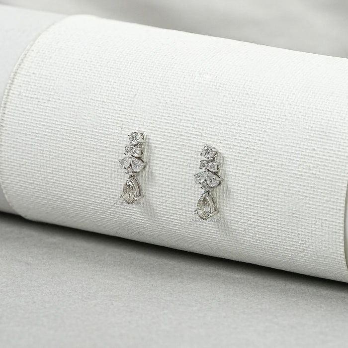 Olive Pear Lab Grown Diamond Drop Earrings