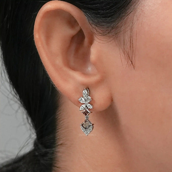 Chocalate Princess Lab Diamond Drop Earrings