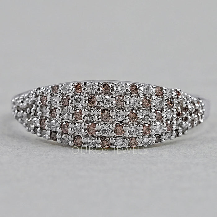 Chocolate Round Pave Set Diamond Ring
