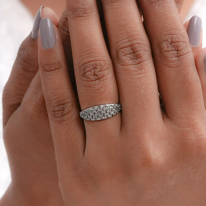 Fancy Brown Round Diamond Pave Set Engagement Ring