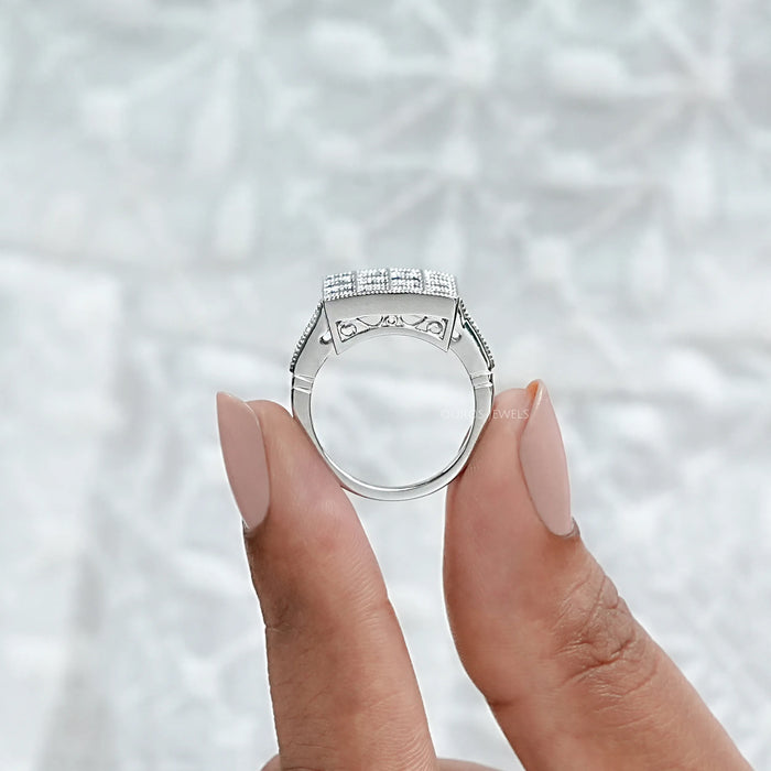 Sapphire Princess Gemstone And French Cut Vintage Ring