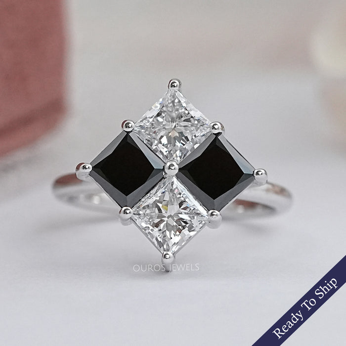 Black Princess Lab Diamond Anniversary Ring