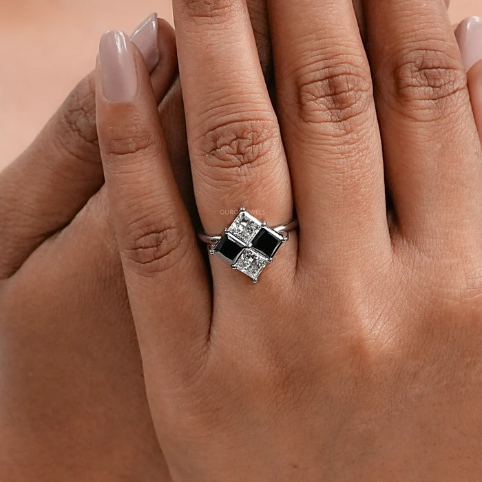 Black Princess Lab Diamond Anniversary Ring