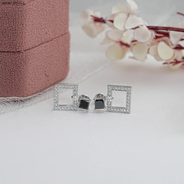 Black Princess Lab Diamond Drop Earrings
