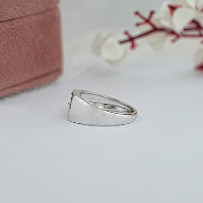 Antique Triangle Cut Lab Diamond Wedding Band