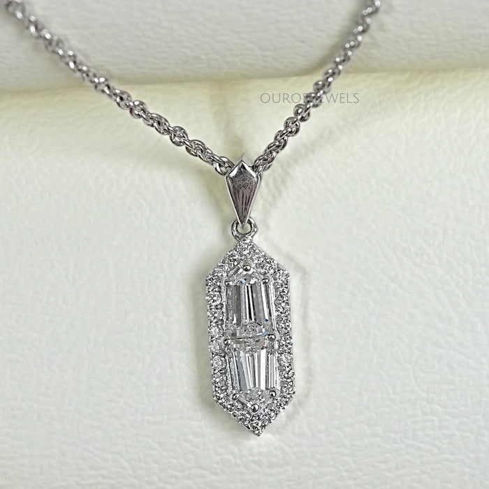 Step Cut arrow Diamond Pendant