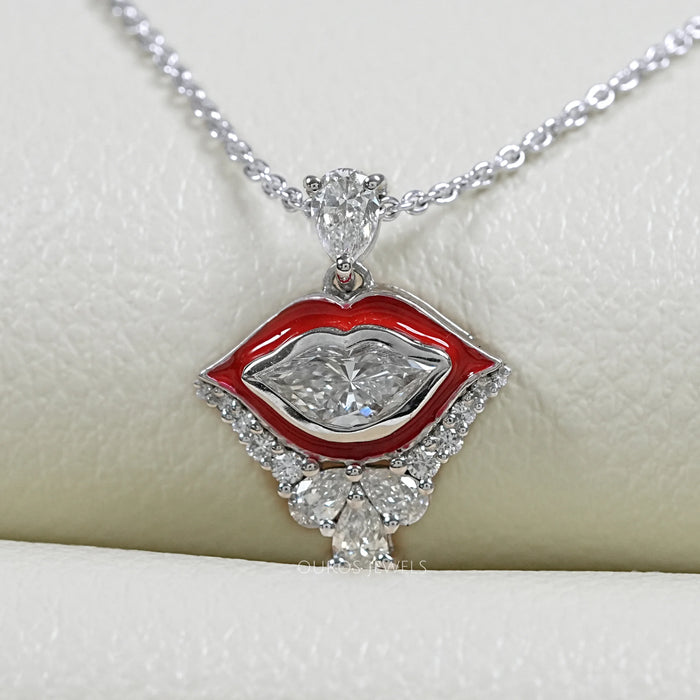 Antique Lip Cut Lab Grown Diamond Cluster Pendant