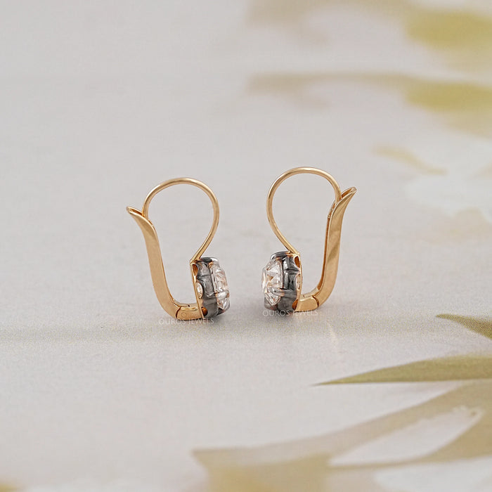 Old European Round Cut Diamond Drop Earrings