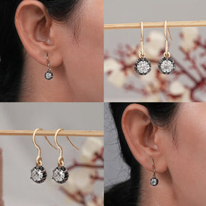 old european round dangle earrings