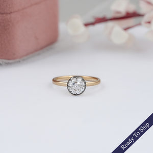 Solitaire Old European Round Diamond Ring