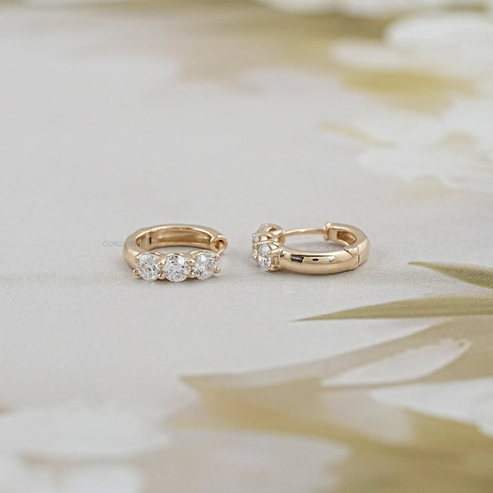 Alter europäischer Schliff Runder Diamant Ohrringe für Sie